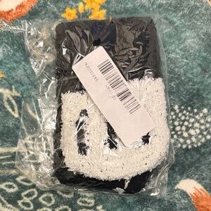 Cozy Black and White Fuzzy Cat Socks